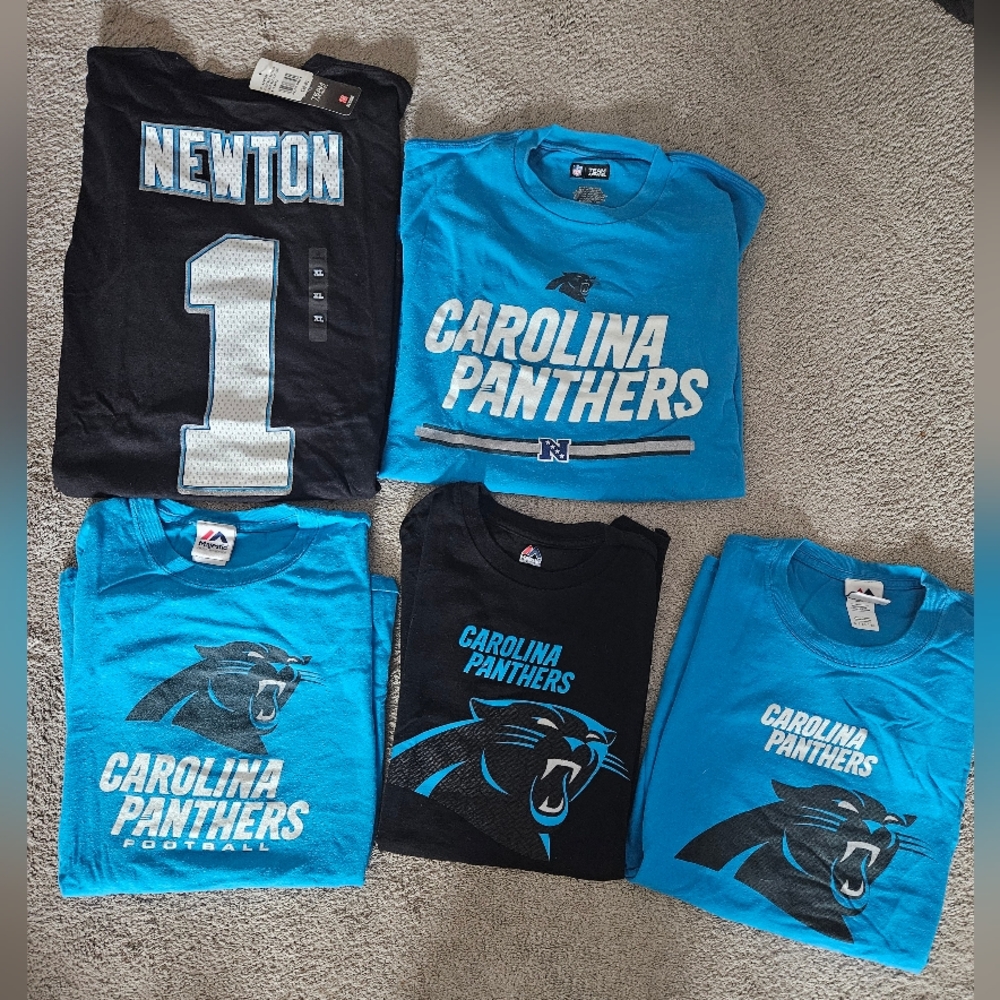 Carolina Panthers T-Shirt Bundle With A New With Tags Newton Shirt Size XL